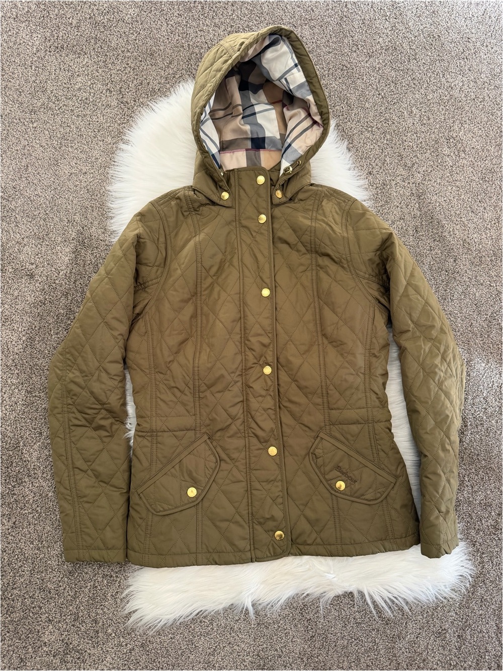 Barbour Millfire Hooded Quilted Jacket Coat